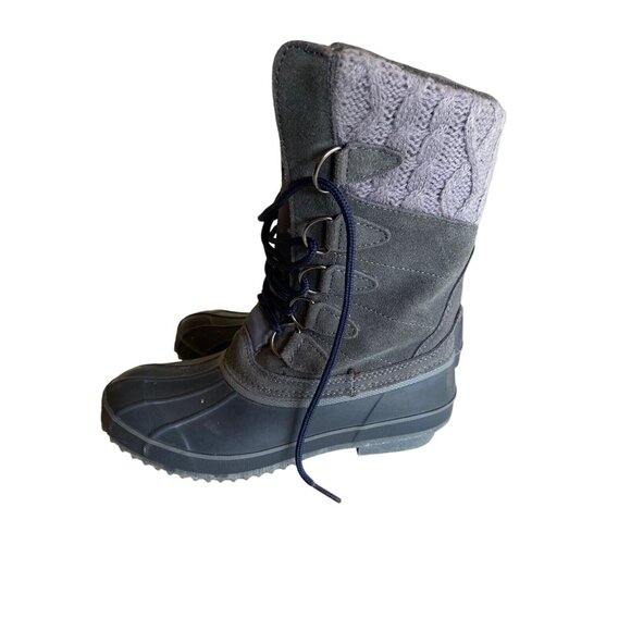 Khombu Womens Winter Snow Boots Size 7 Gray Utility - Picture 4 of 7